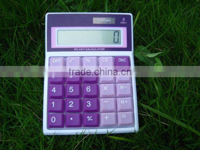 new design dual power color button key 8 digits desk calculator