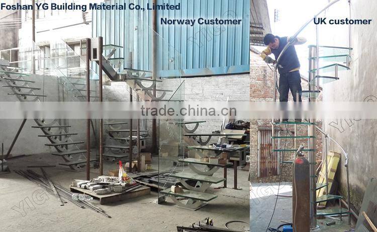 Stainless Steel Staircase Handrail Design / Stainless Steel glass Staircase