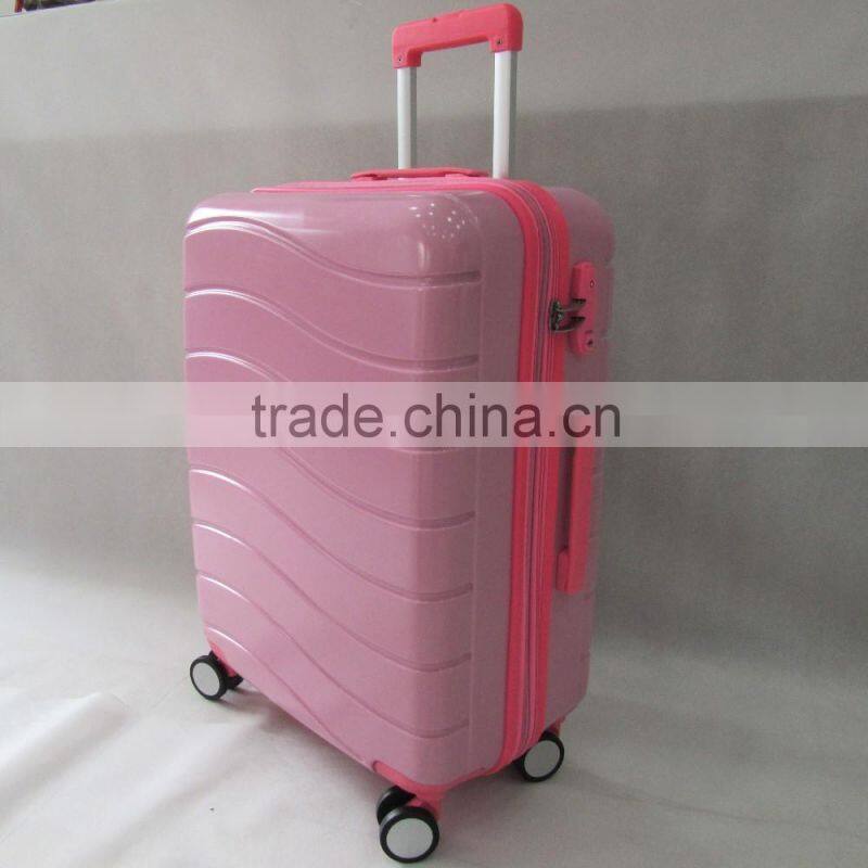 Frosted Curve-shape ABS+PC fashion trolley luggage set