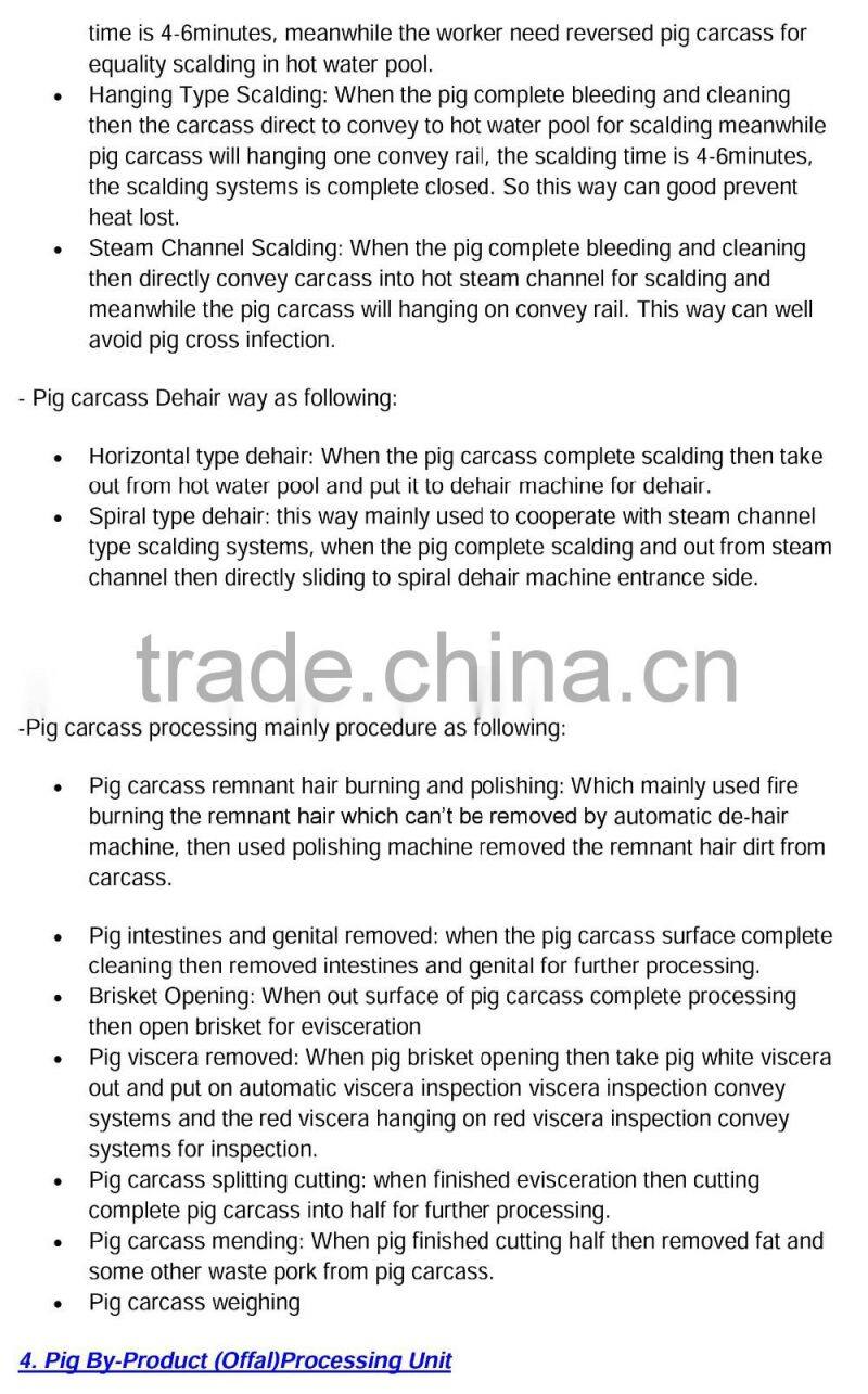 pig abattoir slaughter processing machine equipment
