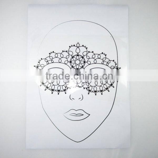 Custom cartoon makeup face mask stickers full face tattoo sticker makeup face painting factory