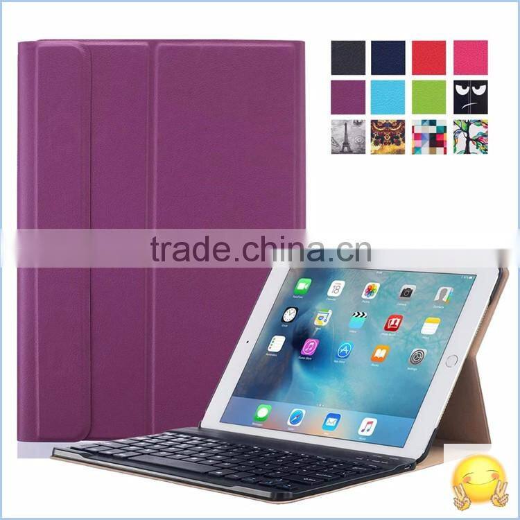 Luxury Business PU Leather Folding Stand cover case for apple ipad pro 9.7'' keyboard case cover
