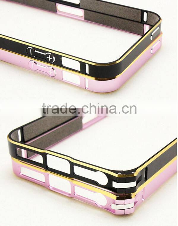 gift promotion, aluminum phone border for iPhone 5 5s 6 plus, with gold edge