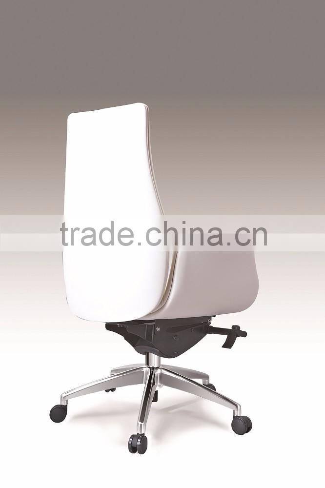 True seating concepts self-return swivel leather chair with four star aluminum base chair