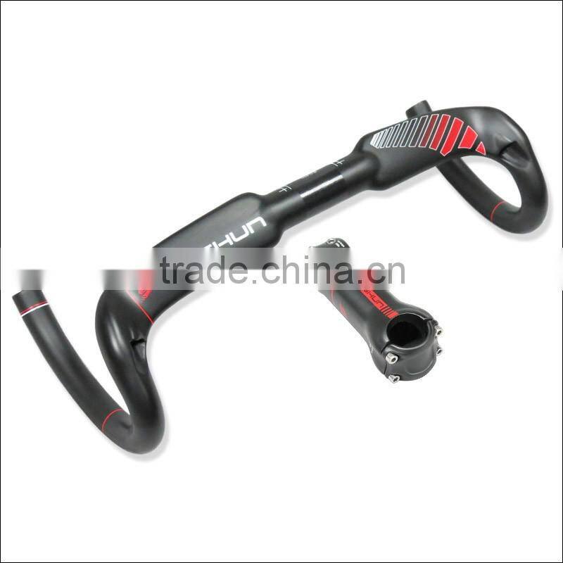 2016 xinshun mountain bikes carbon handlebar mtb road bike accessories bicycle parts grips with stem BH2120