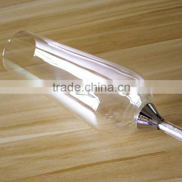 High quality love gifts unique cheap toasting wine glasses set metal stem champagne flutes/couples wedding drinking glasses cup
