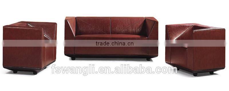 Diamond style reddish brown modern leisure sofa set