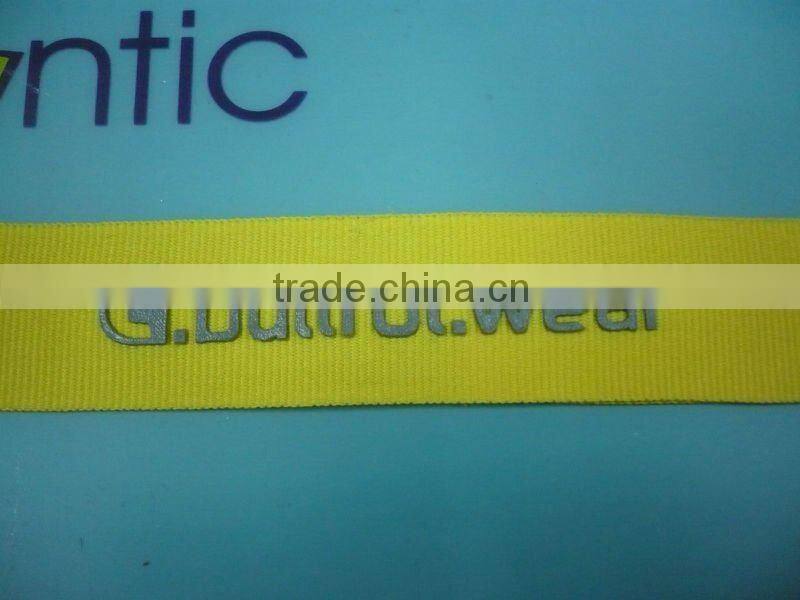 raised screen printed satin ribbon