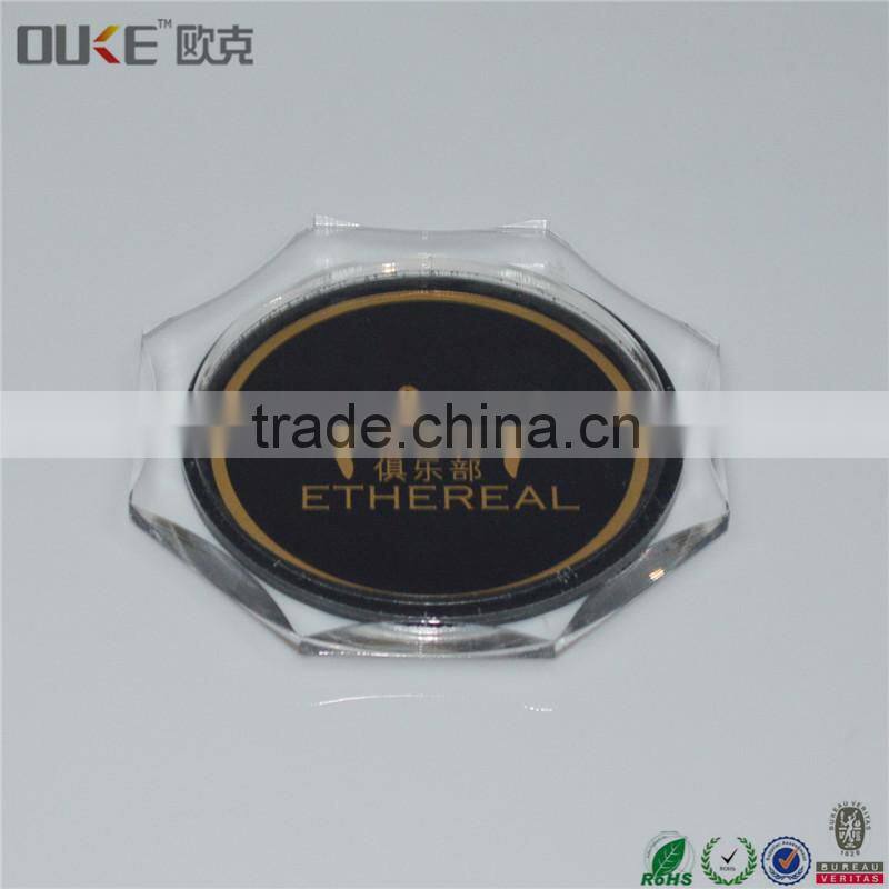 2016 hot selling clear acrylic drink coasters