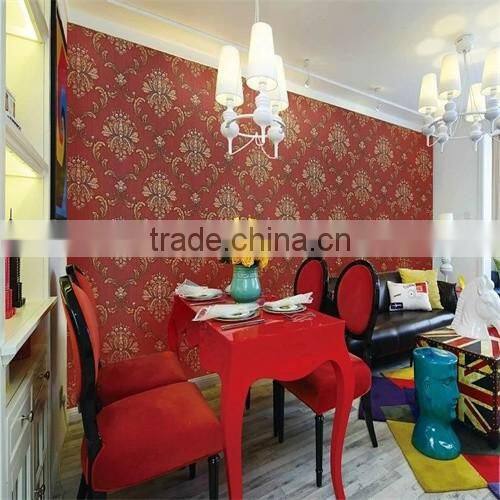 heaby european style wallpaper with damask design for home decoration