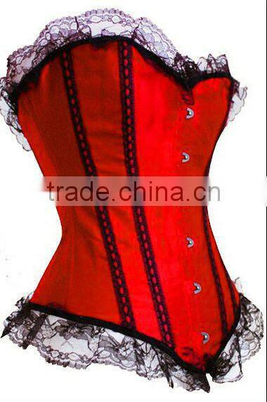 New fashion blue embroidered zipper corset plus sized corset