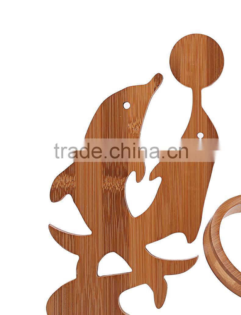 WR011/Natural Solid bamboo wine rack single wooden bottle wine glass holder antique display wine bottle holder