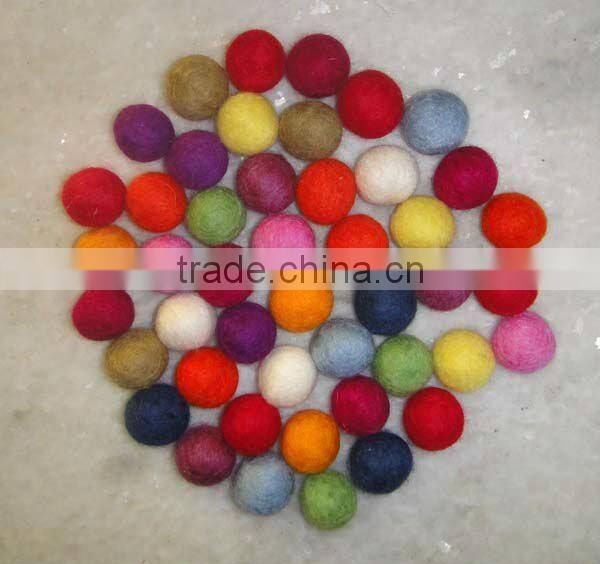 Felt Ball with Glass beads decorations