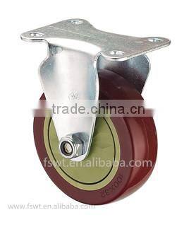 Single Bearing Swivel PVC Screw Industrial Casters With Brake