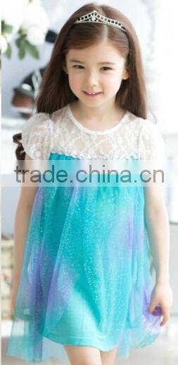 Hot sale Frozen party child skirt, blue color cosplay costume, girl skirt