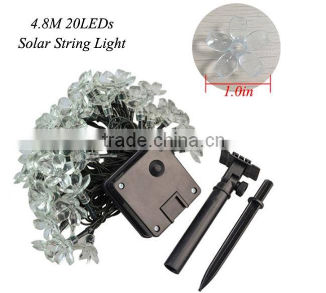 Holiday Lighting Solar Powered 4.8M 20 Leds Outdoor Cherry Blossoms Christams String Lights Garden Solar Light