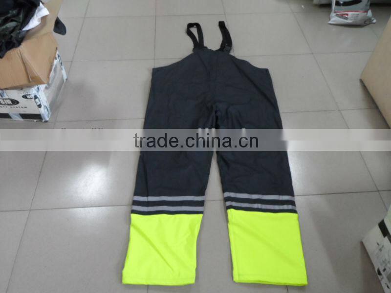 hi-vis safety bib pants with fleece lining