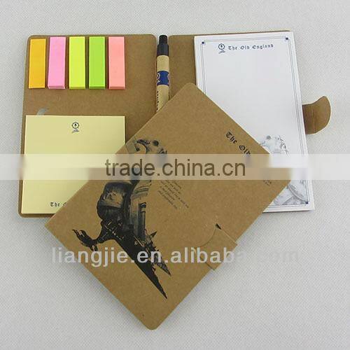 Recycled Notepad with Colourful Neon Strips Sticky Pad