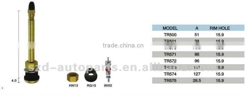 TR573 Clamp-in Brass Truck & Bus Tire Valves
