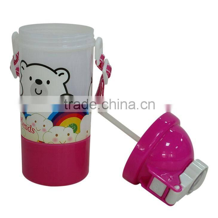 Screw bottom water bottle with straw