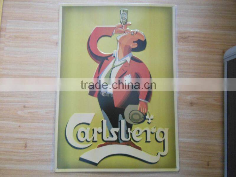 Advertising decorative embossed metal tin plaqe vintgae retro wall tin plaque