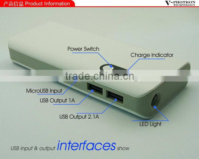 Manufactory wholesale mobile charger power bank 13000mah with full capacity