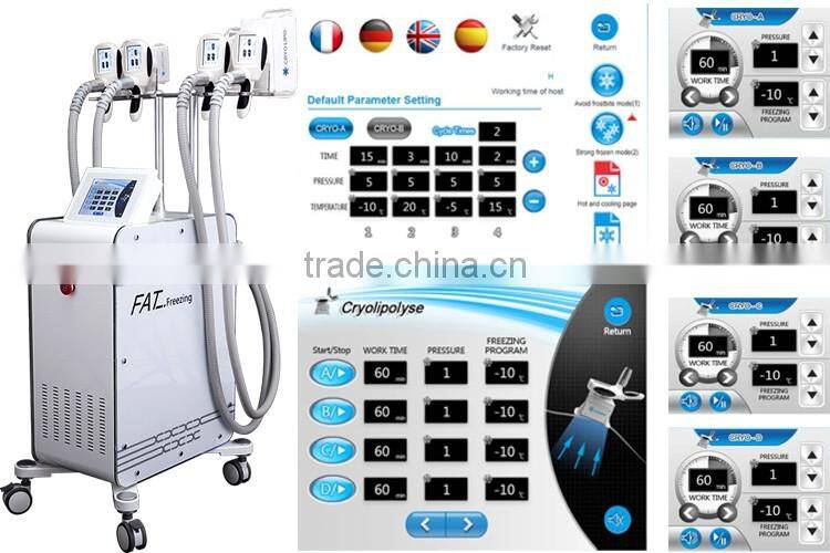 Effective Stubborn Fat Removal 4 Handles Freeze Countour Fat Freeze Cryolipolysis machine, Weight loss slimming