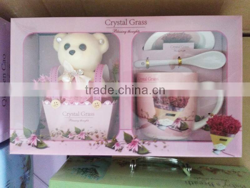 2016 wholesale creative ceramic coffee cup/mug suit coffee cup gift packing for coffee