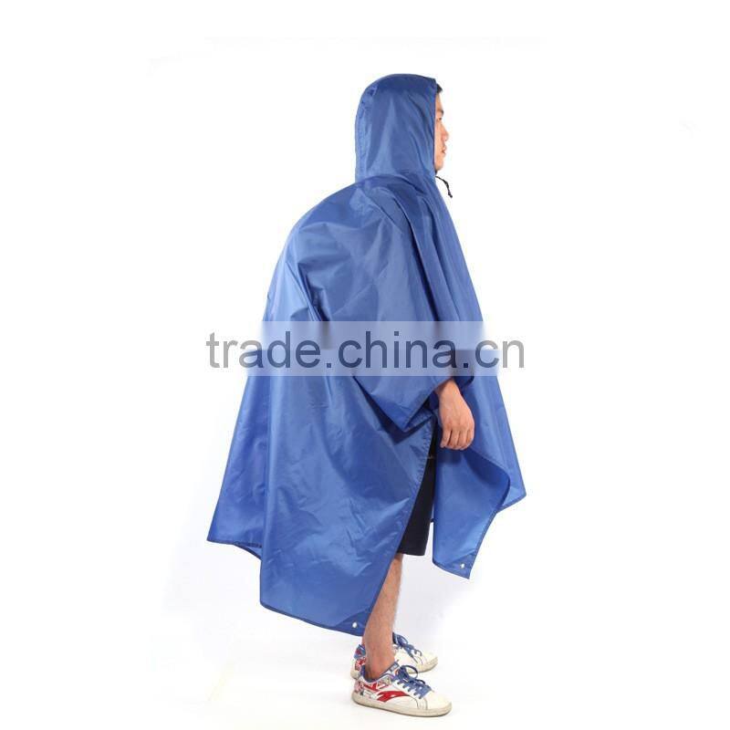 3 in 1 Multifuctional Climbing Raincoat Dampproof Mat Rain Poncho with Hoods