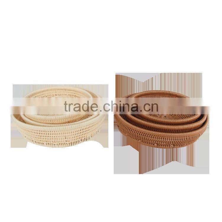 Round shape knitted basket for supermarket display from manufacture