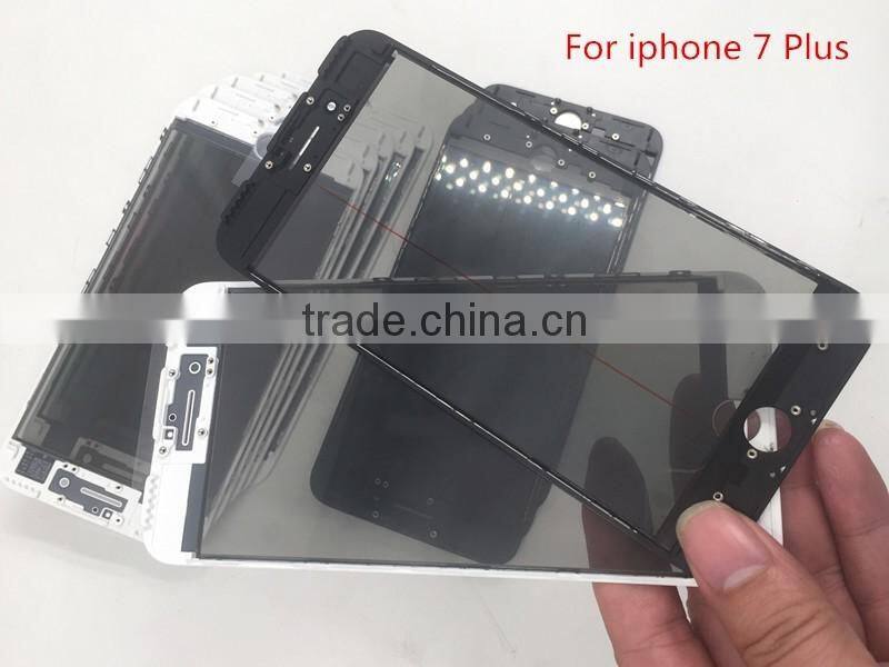 JUYU original front glass with cold glue frame with 250U OCA with original polarizer for iphone7 4.7/5.5 inch