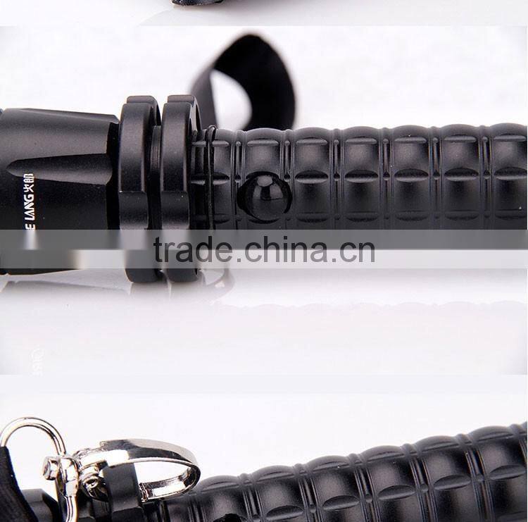 mac strong light olight rechargeable police security waterproof led zoom torch flashlight with safety hammer