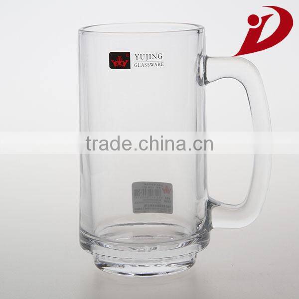 Fancy personalized engraved logo high clear glass tea cup with handle