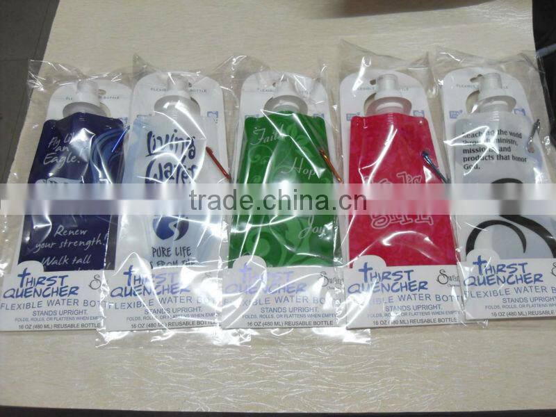 lovely 480ml foldable bottle/ foldable water bottle