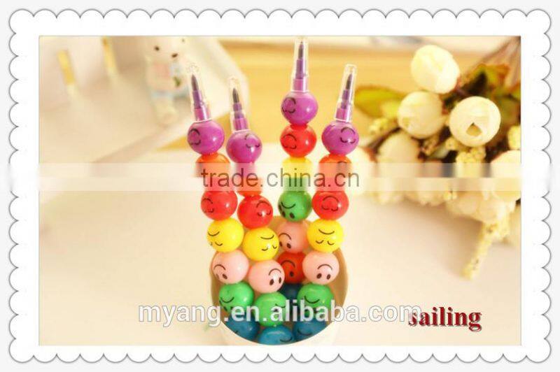 Lovely expression Non-toxic plastic haw shaped 7 Colored Crayons