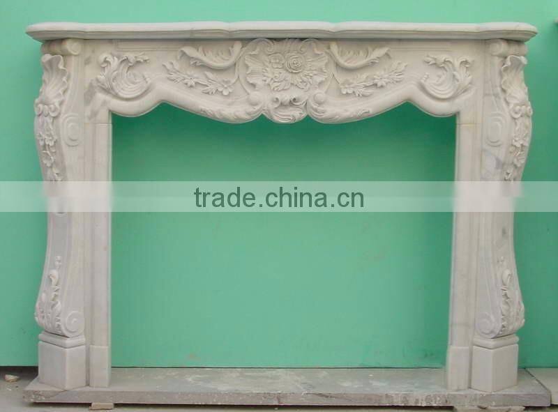 good price hand carved white marble mantel fireplace