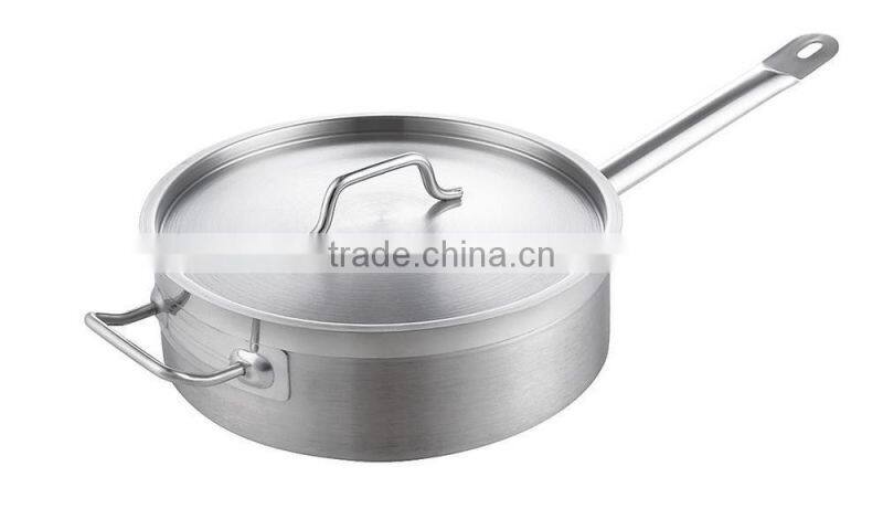 Two Handle Sauce Pan Saucepan Cooker Family Restaurant Hotel Usage Shot Body Stainless Steel Soup Pot with Lid