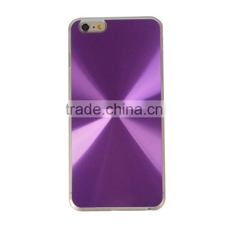 CD pattern aluminum back PC phone case, hard PC aluminum chip custom design back case for iphone6