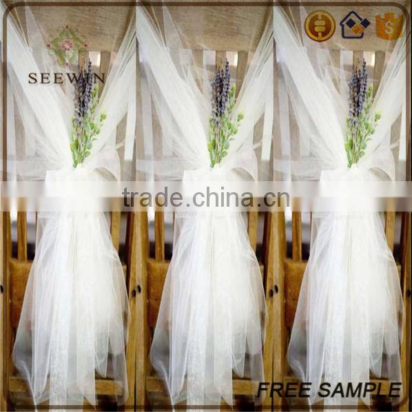 fancy party elegant purple velvet chiffon ruffle chaivari with valance chair hood