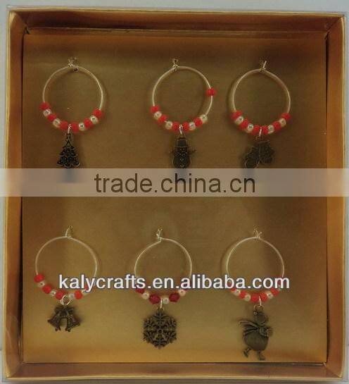 promotion item christmas wine glass charms