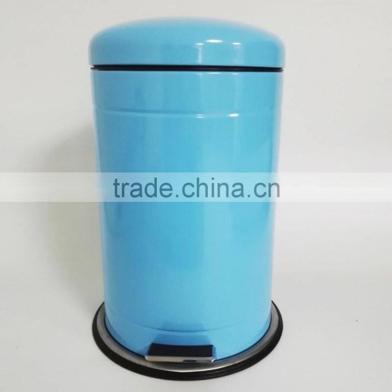 Powder Coated Dustbin 12L Stainless Steel Foot Pedal Trash Can kitchen waste Bin