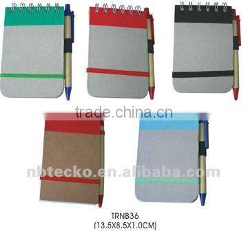 Best selling ECO friendly Recycled paper note book with pen