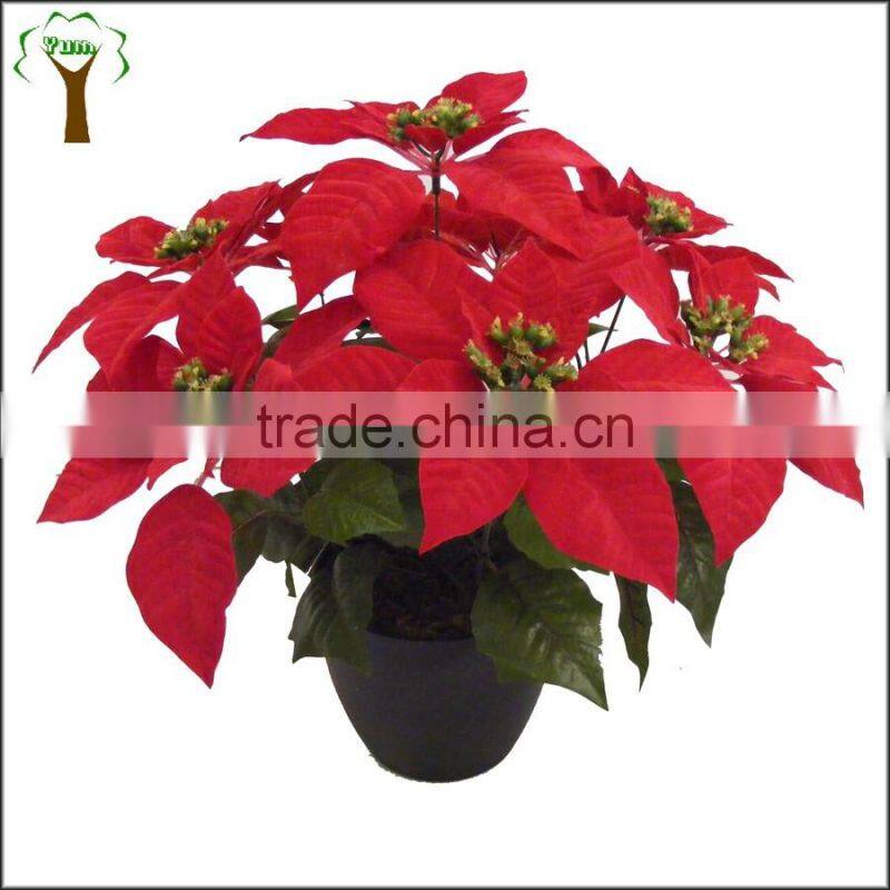 Artificial euphorbia plant bonsai christmas flower bonsai