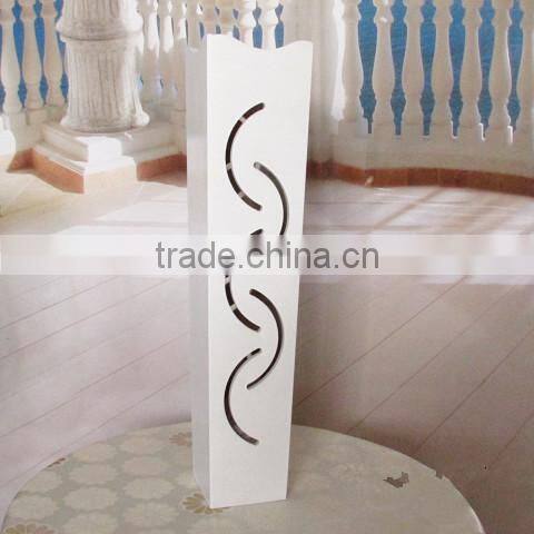 White carved hot sale home decor floor wooden vase