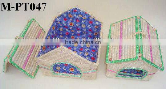 wicker pet sofa bed with white lint