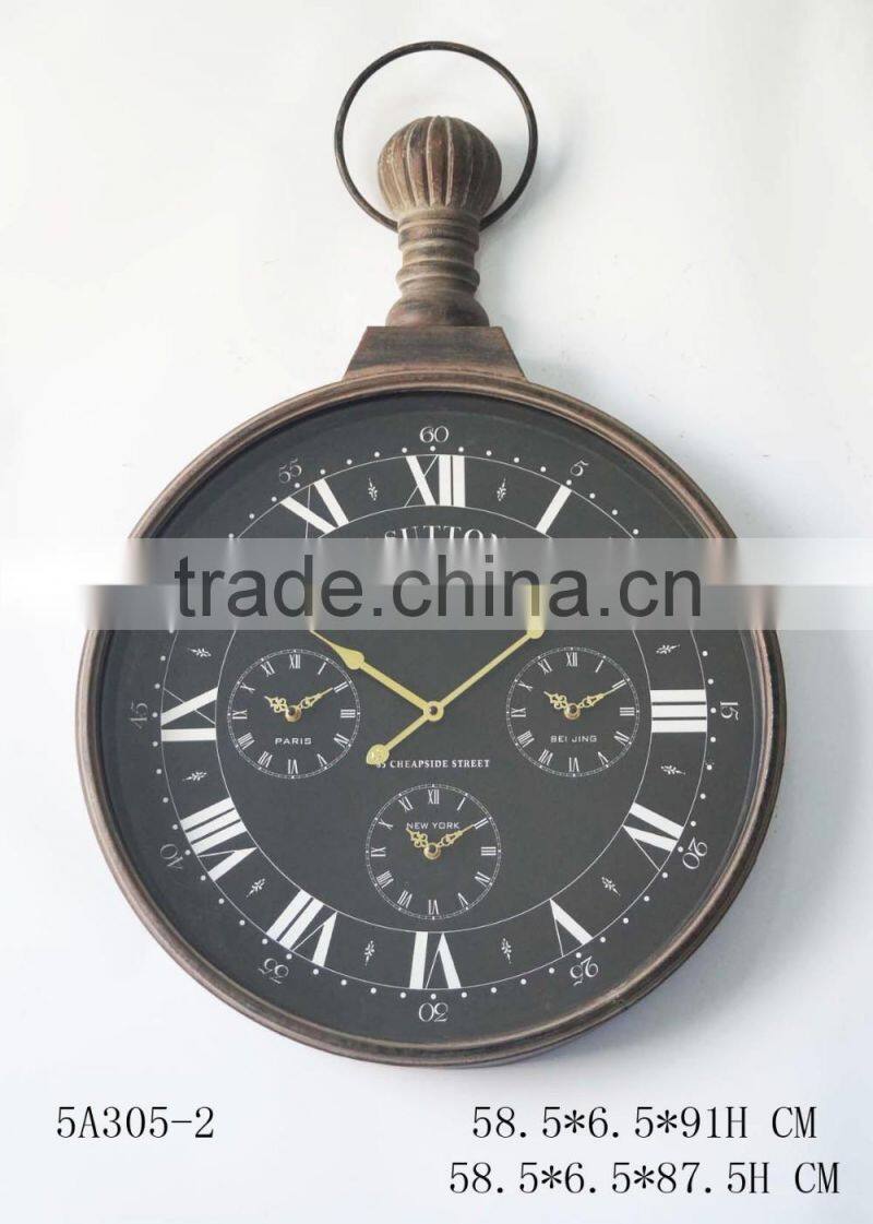irregular 80"D antique black metal clock wall decorative