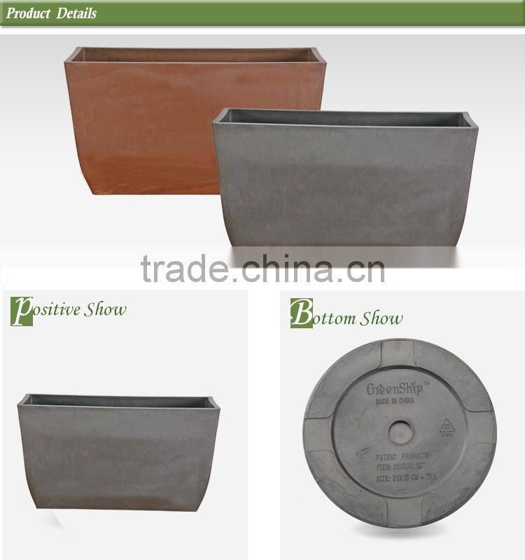 Square White Ceramic Flower Pot from Greenship/ 20 years lifetime/ lightweight/ UV protection/ eco-friendly