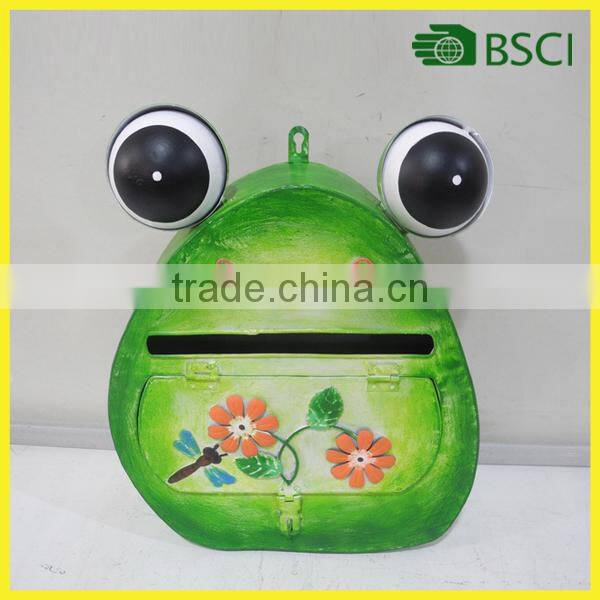 Home decoration handmade decorative metal frog mailbox
