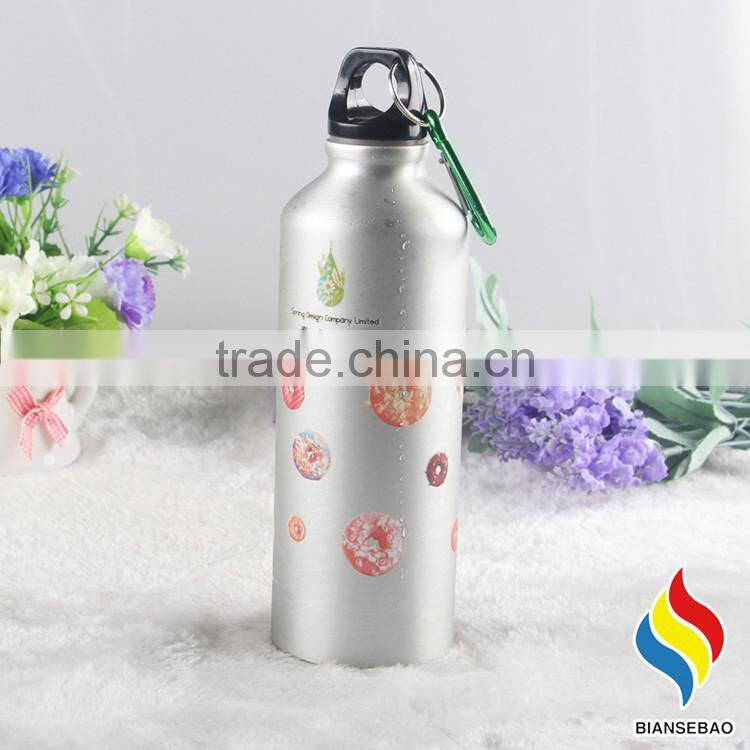 custom Printed 600ml Aluminum Sports Bottle With Hook