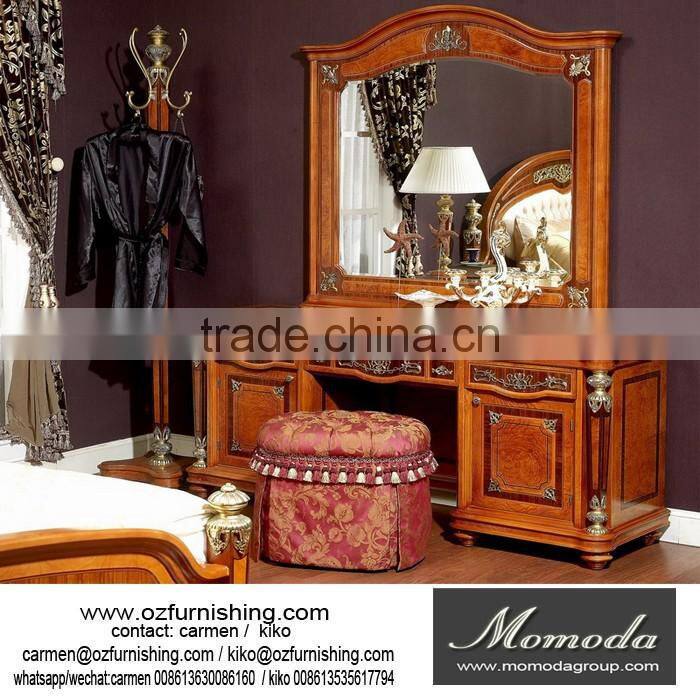 YB29 Bedroom furniture wooden dressers set drawer antique dressing table with mirror stool